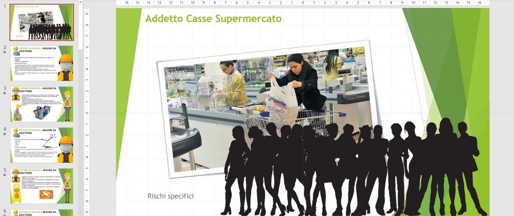 Slide Powerpoint Rischi specifici Carrellista addetti casse supermercato