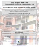 Decreto Legislativo 9 Aprile 2008, N. 81 – Aggiornamento